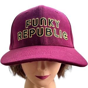 NWOT‎ FUNKY REPUBLIC ADJUSTABLE STRAPBACK BASEBALL HAT/CAP, RED, OUTDOOR/SPORTS